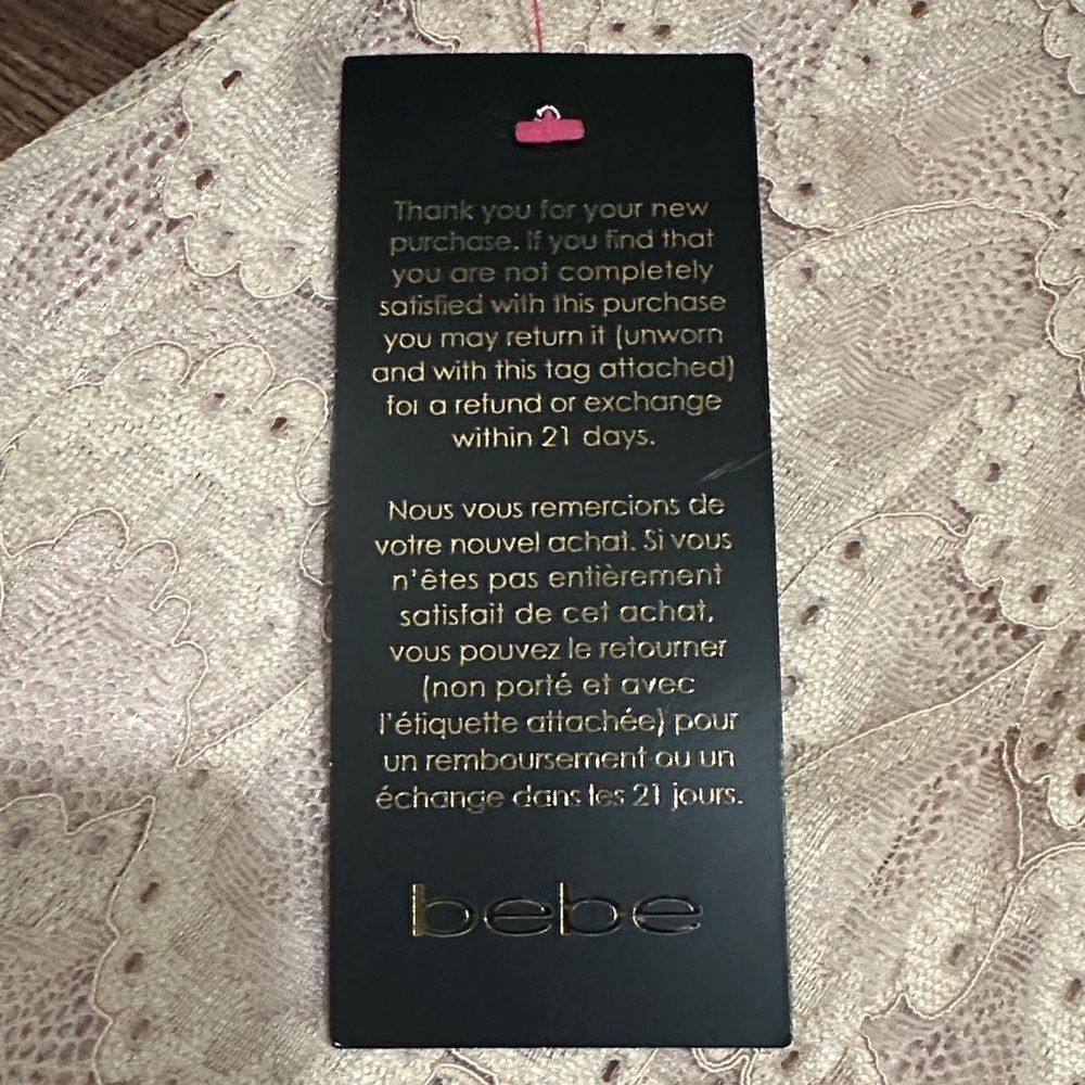 bebe Blush Lace Long Sleeve Open Back Lace Dress - Picture 8 of 8